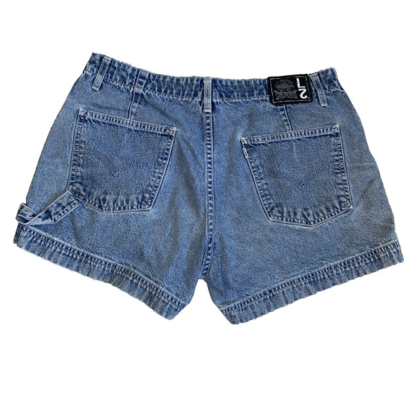 Vintage Levi's L2 Denim Shorts JRS 13 Carpenter Blue 90's Made USA - Picture 1 of 9